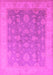 Machine Washable Oriental Pink Traditional Rug, wshurb476pnk