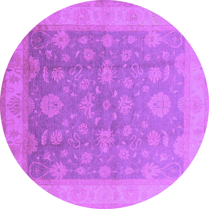 Round Oriental Purple Traditional Rug, urb476pur