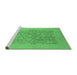 Sideview of Machine Washable Oriental Emerald Green Traditional Area Rugs, wshurb477emgrn