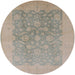 Round Mid-Century Modern Brown Oriental Rug, urb477