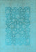 Oriental Light Blue Traditional Rug, urb477lblu