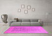 Machine Washable Oriental Pink Traditional Rug in a Living Room, wshurb477pnk