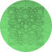 Round Oriental Emerald Green Traditional Rug, urb477emgrn