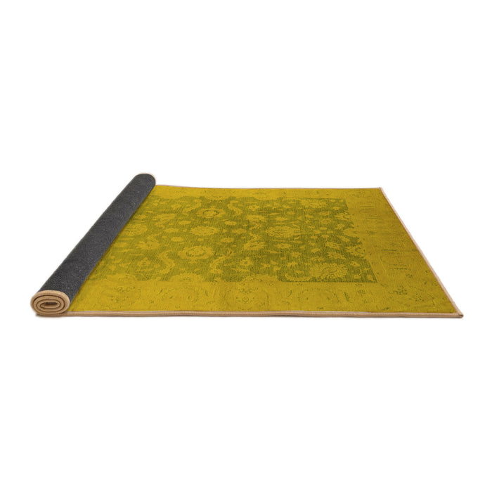 Sideview of Oriental Yellow Traditional Rug, urb477yw