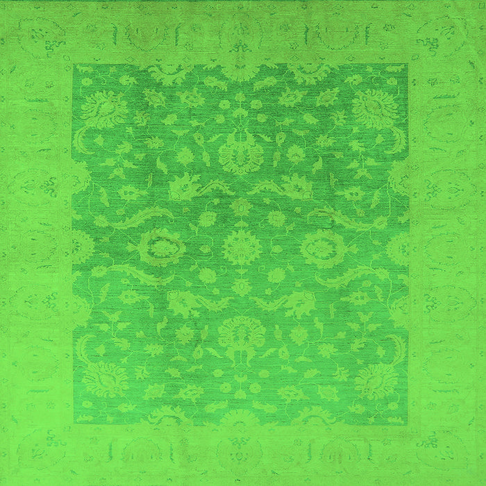 Square Oriental Green Traditional Rug, urb477grn