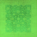 Square Oriental Green Traditional Rug, urb477grn