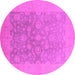 Round Oriental Pink Traditional Rug, urb477pnk