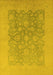 Machine Washable Oriental Yellow Traditional Rug, wshurb477yw