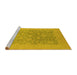 Sideview of Machine Washable Oriental Yellow Traditional Rug, wshurb477yw