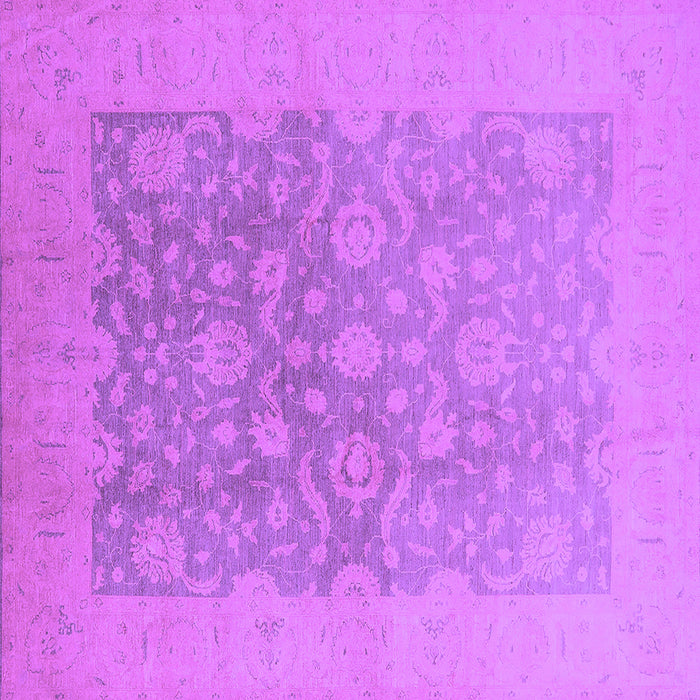 Square Machine Washable Oriental Purple Traditional Area Rugs, wshurb477pur