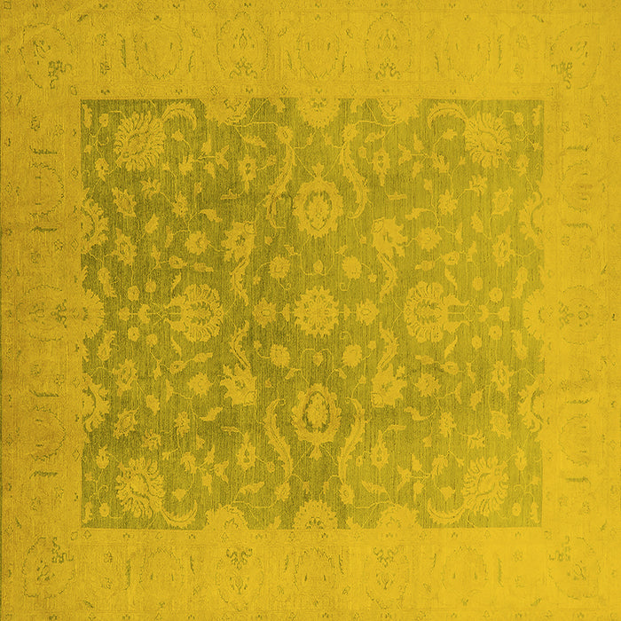 Square Oriental Yellow Traditional Rug, urb477yw