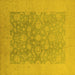 Square Oriental Yellow Traditional Rug, urb477yw