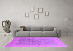 Machine Washable Oriental Purple Traditional Area Rugs in a Living Room, wshurb477pur