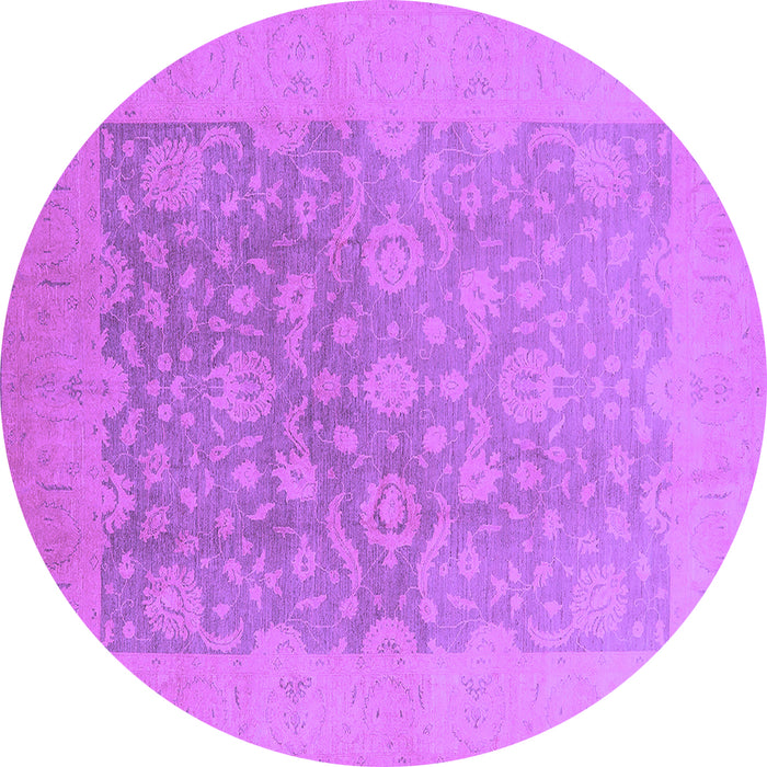 Round Oriental Purple Traditional Rug, urb477pur