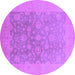 Round Oriental Purple Traditional Rug, urb477pur
