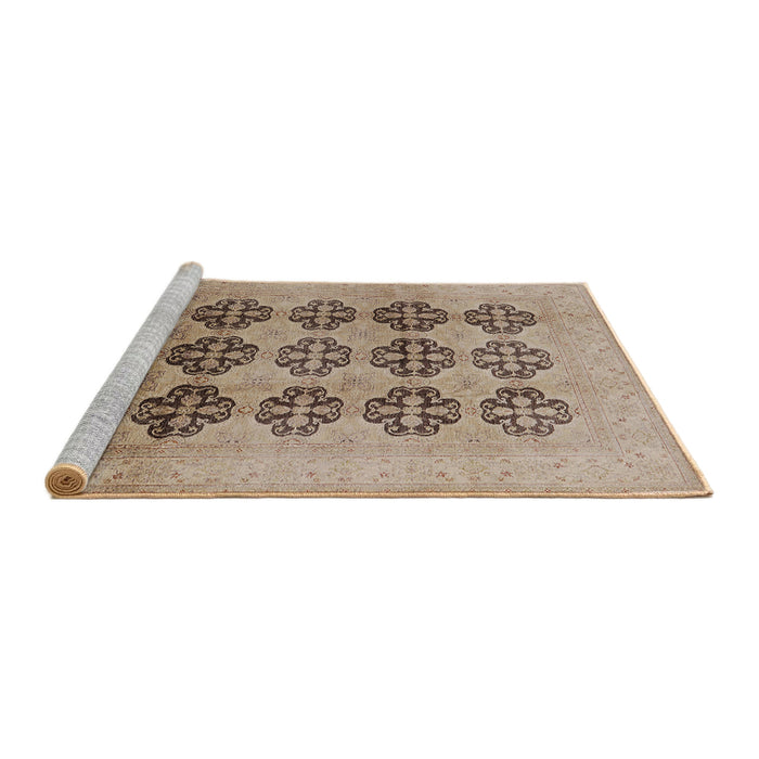 Sideview of Machine Washable Industrial Modern Sienna Brown Rug, wshurb478