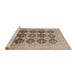 Sideview of Machine Washable Industrial Modern Sienna Brown Rug, wshurb478