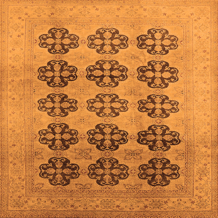 Square Oriental Orange Traditional Rug, urb478org