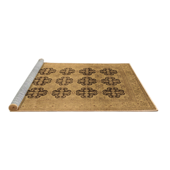 Sideview of Machine Washable Oriental Brown Traditional Rug, wshurb478brn