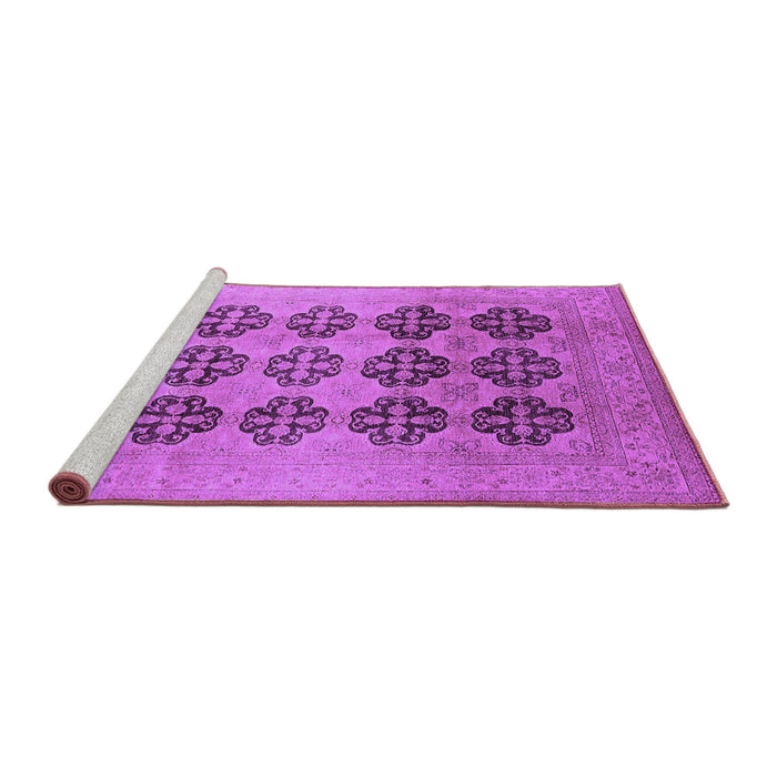 Sideview of Machine Washable Oriental Purple Traditional Area Rugs, wshurb478pur