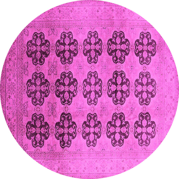 Round Oriental Pink Traditional Rug, urb478pnk