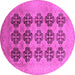 Round Oriental Pink Traditional Rug, urb478pnk
