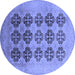 Round Oriental Blue Traditional Rug, urb478blu