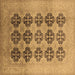 Square Oriental Brown Traditional Rug, urb478brn