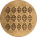 Round Oriental Brown Traditional Rug, urb478brn