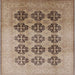 Square Mid-Century Modern Sienna Brown Oriental Rug, urb478