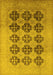 Machine Washable Oriental Yellow Traditional Rug, wshurb478yw