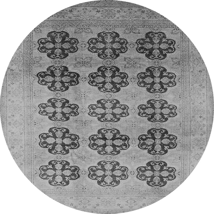 Round Oriental Gray Traditional Rug, urb478gry