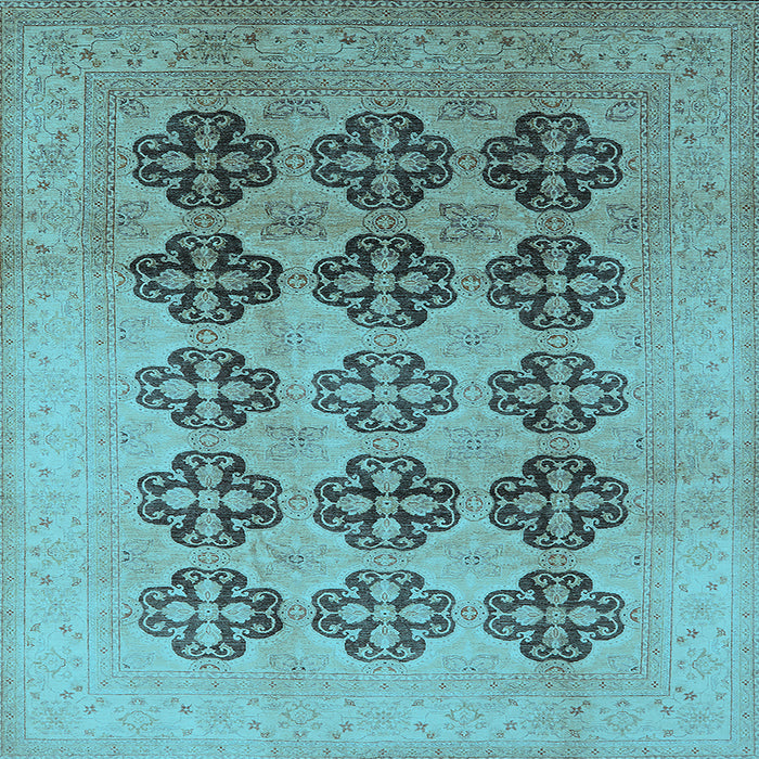 Square Oriental Light Blue Traditional Rug, urb478lblu