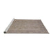 Sideview of Machine Washable Industrial Modern Rose Dust Purple Rug, wshurb479