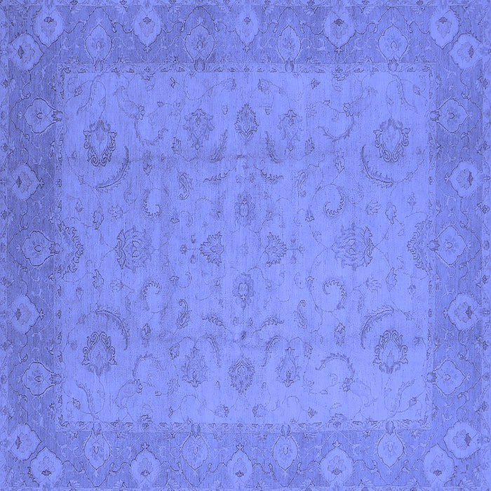 Square Oriental Blue Industrial Rug, urb479blu
