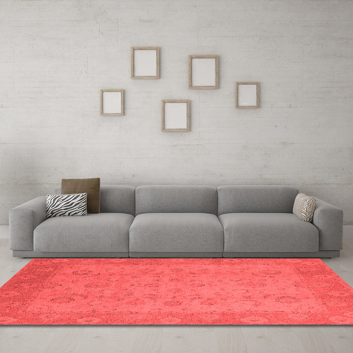 Industrial Red Washable Rugs