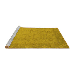 Sideview of Machine Washable Oriental Yellow Industrial Rug, wshurb479yw