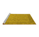 Sideview of Machine Washable Oriental Yellow Industrial Rug, wshurb479yw