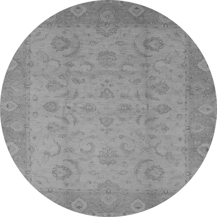 Round Oriental Gray Industrial Rug, urb479gry