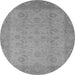 Round Oriental Gray Industrial Rug, urb479gry