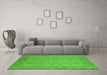 Machine Washable Oriental Green Industrial Area Rugs in a Living Room,, wshurb479grn