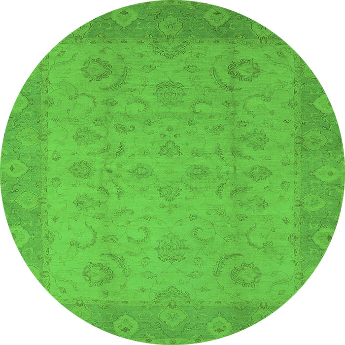 Round Oriental Green Industrial Rug, urb479grn