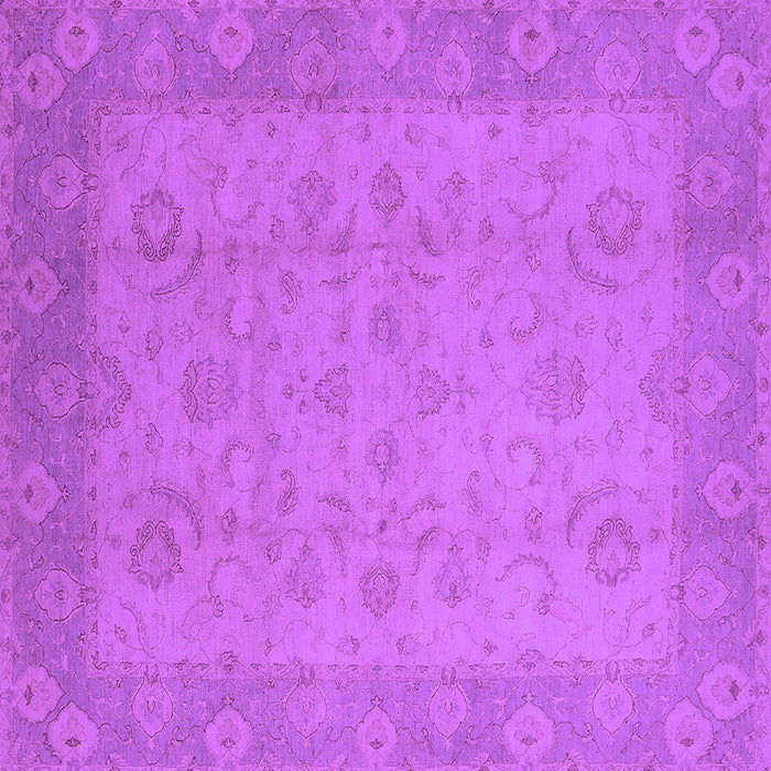 Square Machine Washable Oriental Purple Industrial Area Rugs, wshurb479pur