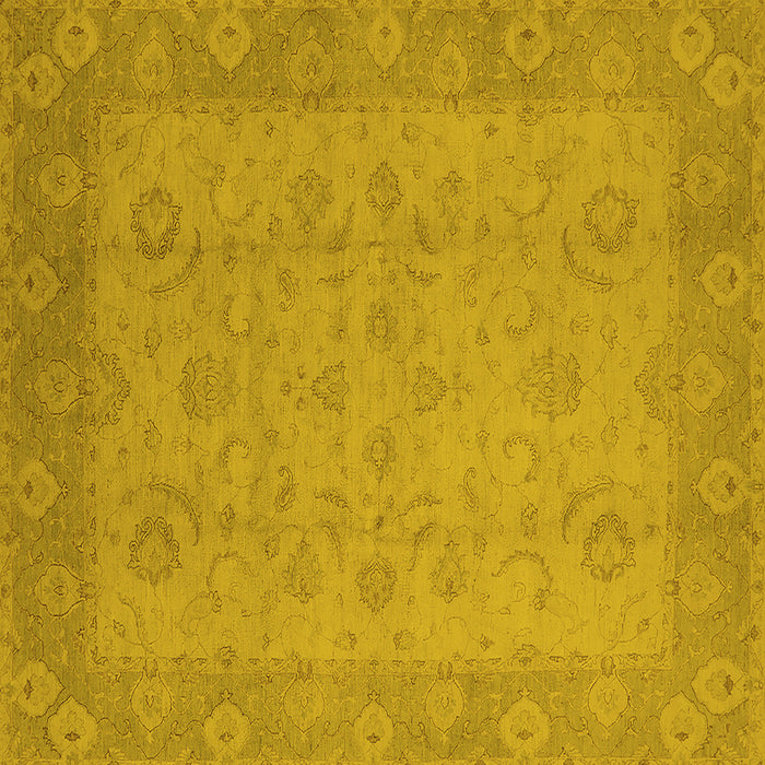 Square Oriental Yellow Industrial Rug, urb479yw