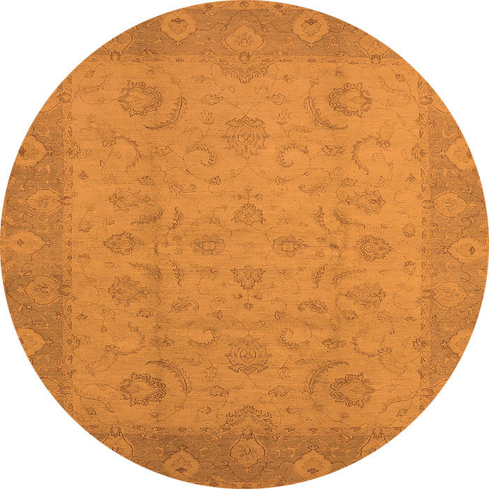 Round Oriental Orange Industrial Rug, urb479org