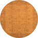 Round Oriental Orange Industrial Rug, urb479org