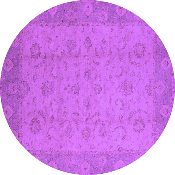Round Oriental Purple Industrial Rug, urb479pur