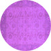 Round Oriental Purple Industrial Rug, urb479pur