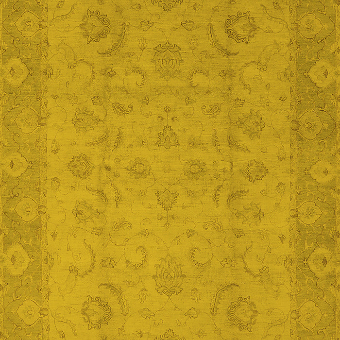 Machine Washable Oriental Yellow Industrial Rug, wshurb479yw
