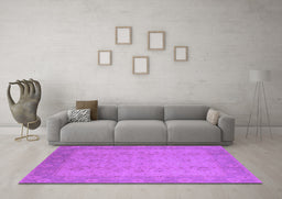 Machine Washable Oriental Purple Industrial Area Rugs in a Living Room, wshurb479pur